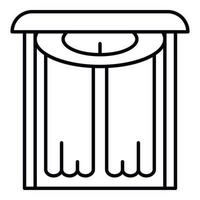 icône de draperie de chambre de maison, style de contour vecteur