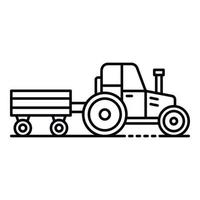 tracteur avec icône de piste, style de contour vecteur