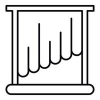 icône de rideau de fenêtre de cuisine, style de contour vecteur