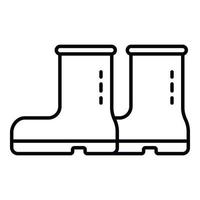 icône de bottes en caoutchouc, style de contour vecteur