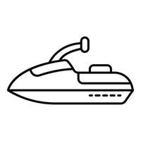 icône de jet ski, style de contour vecteur