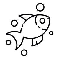 icône de poisson marin exotique, style de contour vecteur