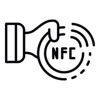 icône de la technologie nfc, style de contour vecteur