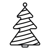 icône de sapin de Noël, style de contour vecteur