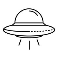 icône de vaisseau spatial ufo, style de contour vecteur