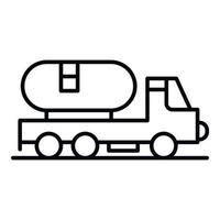 icône de camion essence, style de contour vecteur