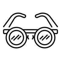 icône de lunettes rondes de soleil, style de contour vecteur