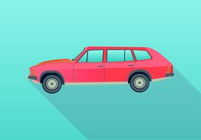 Retro 80s Station Wagon Memphis Vector Illustration