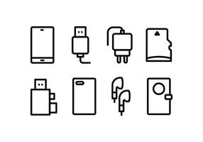Pack d'icônes d'accessoires de téléphone vecteur