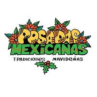 posadas mexicanas - texte espagnol d'hébergement de noël, emblème de vacances vecteur