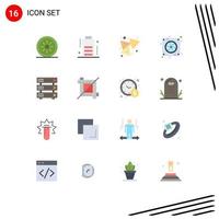 ensemble de 16 symboles d'icônes d'interface utilisateur modernes signes pour l'hébergement ventilateur de base de données rack nachos pack modifiable d'éléments de conception de vecteur créatif