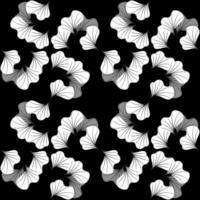 motif abstrait de fleurs noires et blanches. vecteur