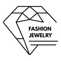 logo de diamant de mode, style de contour vecteur