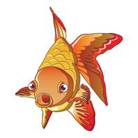 icône de poisson rouge avant, style cartoon vecteur