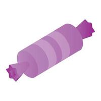 icône de bonbon violet, style isométrique vecteur