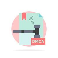 icône de couleur plate de fond de cercle abstrait de fichier dmca numérique de droit d'auteur d'entreprise vecteur