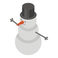 icône de bonhomme de neige, style isométrique vecteur