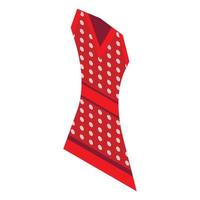 icône de robe en pointillé rouge, style isométrique vecteur