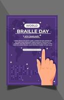 affiche de la journée mondiale du braille vecteur