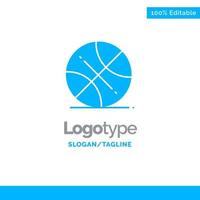 basket ball sports usa bleu solide logo modèle place pour slogan vecteur
