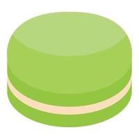 icône de macaron vert, style isométrique vecteur