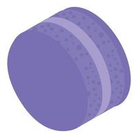 icône macaron crème violette, style isométrique vecteur