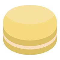 icône macaron jaune, style isométrique vecteur