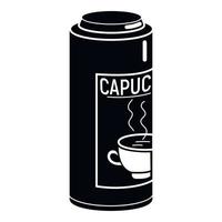 icône thermos cappuccino, style simple vecteur