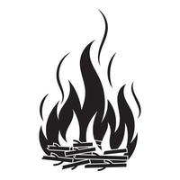 icône de feu de bois, style simple vecteur