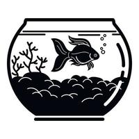 icône d'aquarium de poissons rouges, style simple vecteur