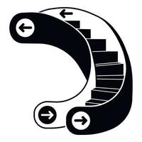 icône d'escalator de courbe, style simple vecteur
