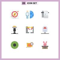 pack de 9 couleurs plates créatives d'accès cupsakes bain cupcake cuisson éléments de conception vectoriels modifiables vecteur