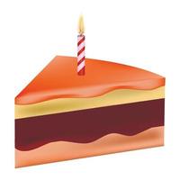 icône de morceau de gâteau d'anniversaire doux, style réaliste vecteur