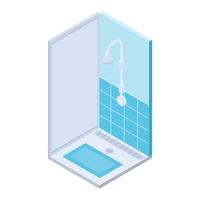 icône de bain douche publique, style isométrique vecteur