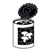 icône de boîte de conserve aux champignons, style simple vecteur