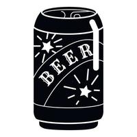 icône de boîte de conserve de bière, style simple vecteur