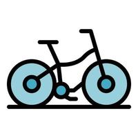 vecteur de contour de couleur d'icône de vélo de location moderne