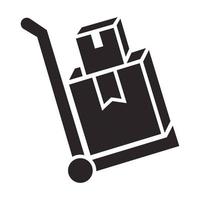icône de panier de boîte de livraison, style simple vecteur