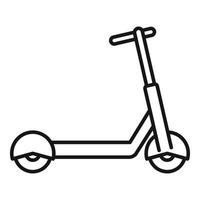 vecteur de contour d'icône de scooter électrique. coup de pied trotinette