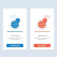 globe affaires bureau mondial point monde bleu et rouge télécharger et acheter maintenant modèle de carte de widget web vecteur