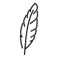 vecteur de contour d'icône de plume d'oiseau. panache de stylo
