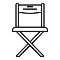 vecteur de contour d'icône de chaise de réalisateur de cinéma. film vidéo
