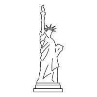 icône de la statue de la liberté, style de contour vecteur