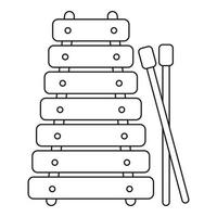 icône de jouet xylophone, style de contour vecteur