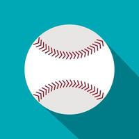icône de balle de softball, style plat vecteur