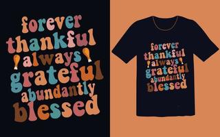 conception de t-shirt de typographie du jour de thanksgiving vecteur