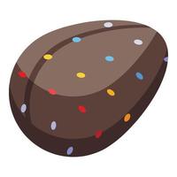 vecteur isométrique d'icône d'oeuf en chocolat en pointillé. lait de pâques