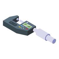 vecteur isométrique d'icône d'instrument de micromètre. règle numérique