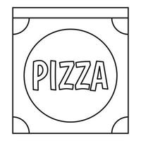 icône de boîte à pizza, style de contour vecteur