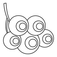 icône de baies de viburnum opulus, style de contour vecteur